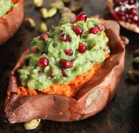 Chipotle Mashed Sweet Potatoes Stuffed With Superfood Pomegranate