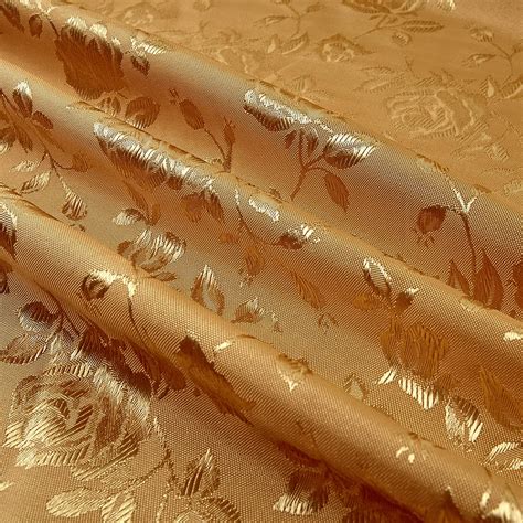 Bronze Brocade Jacquard Satin Fabric 58” 60” Inches Wide Sold By The