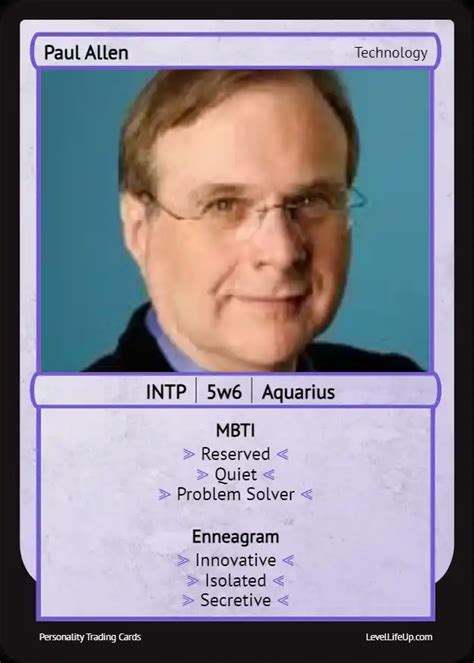 Paul Allen Enneagram Mbti Personality Type Level Life Up