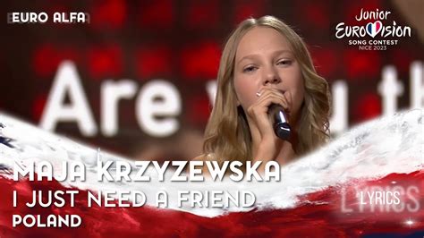 Maja Krzyzewska I Just Need A Friend Poland In Junior Eurovision