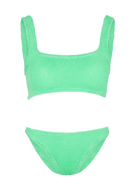 Hunza G Xandra Seersucker Bikini In Green Lyst