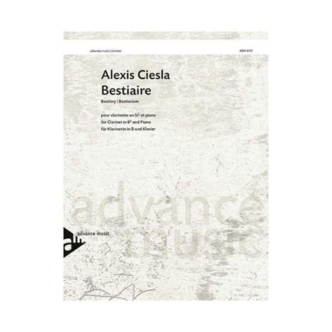 Bestiaire Alexis Ciesla Partitions Clarinette En Sib Et Piano