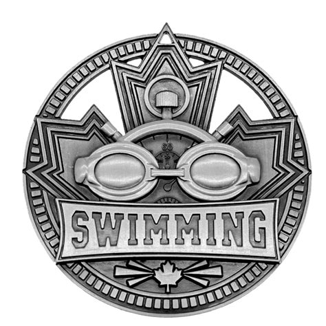 Swimming Medal Patriot 2.75" Silver - Caldwell Recognition