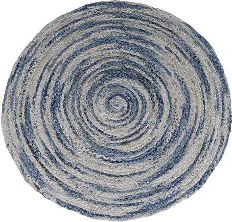 Raman Textiles Grey Cotton Chindi Round Rug Size 85 Cm At Rs 699