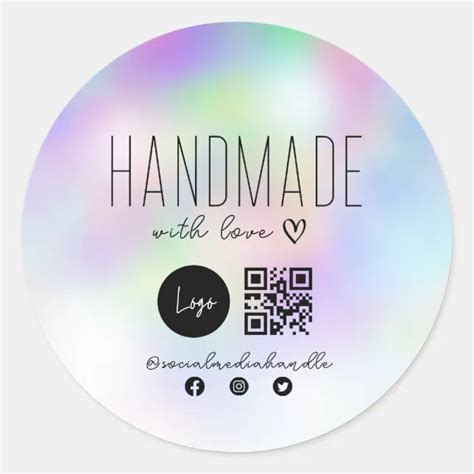 Handmade Business Qr Code Classic Round Sticker Zazzle