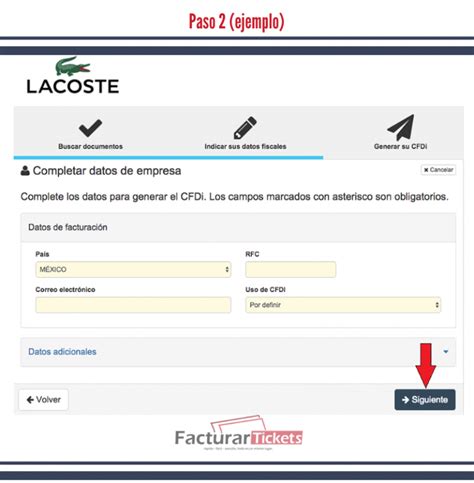 Lacoste Facturacion De Tickets En Linea