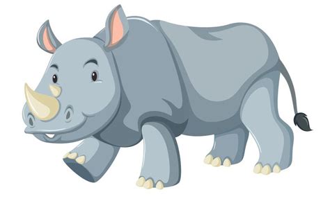 A Rhino Character On White Background 528089 Vector Art At Vecteezy