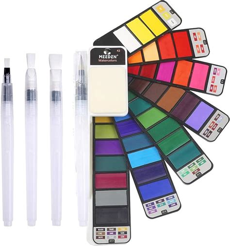 MEEDEN Travel Watercolour Paint Set Portable 42 Assorted Water Colours