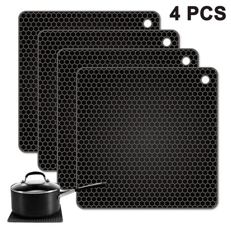 Pack Hot Pads Silicone Pot Holders For Kitchen Non Slip Heat Resistant Silicone Mat For