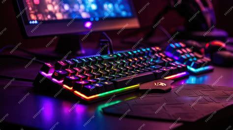 Premium Photo | Mechanical gaming keyboard neon keyboard gaming ...