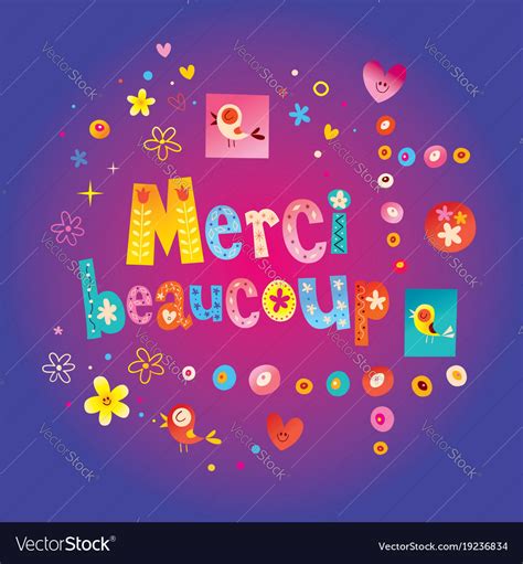 Merci beaucoup thank you very much in french Vector Image