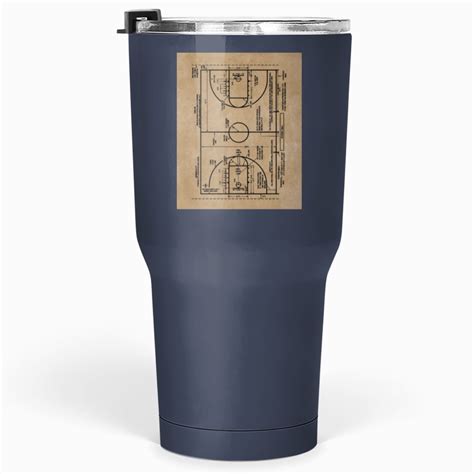 College Basketball Court Markings And Dimensions Patent Drawing Tumblers 30 Oz Sold By