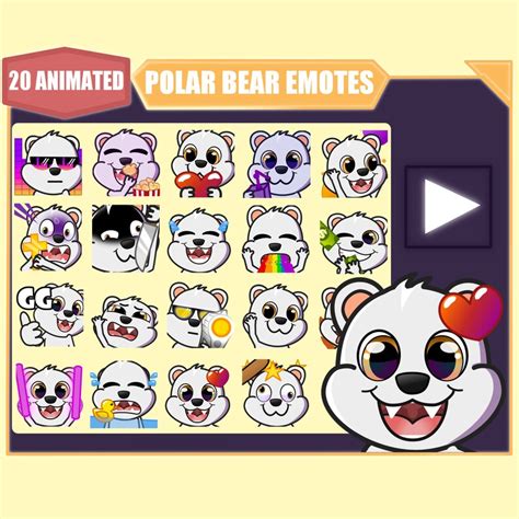 Animated Polar Bear Emote Bundle For Twitch Youtube Emotes Discord