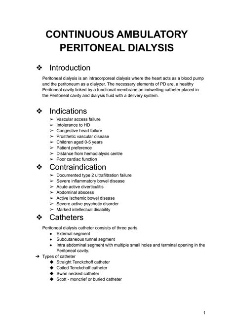 Solution Continuous Ambulatory Peritoneal Dialysis Studypool