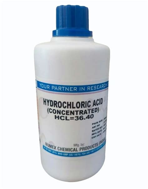 For Laboratory Hydrochloric Acid Concentrate 500 Ml 99 At Rs 200