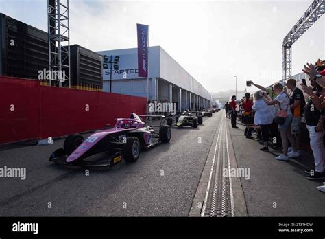 October 22, 2023: F1 Academy drivers exit for the race track at the Formula 1 Lenovo United ...