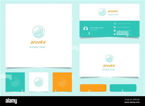 Stocks Logo Design With Editable Slogan Branding Book And Business