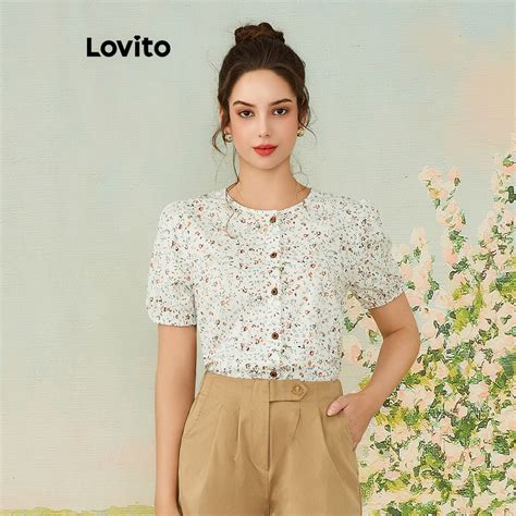 Lovito Women Boho Ditsy Floral Button Blouse L83ED243 Shopee Philippines