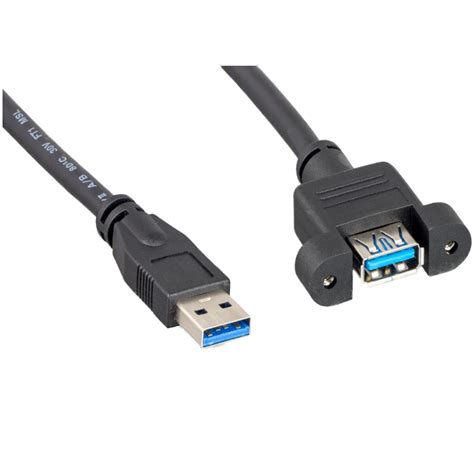 USB 3 0 Panel Mount Extension Cable 3ft