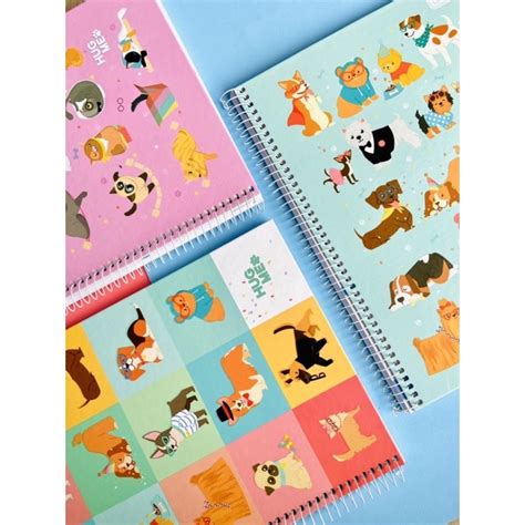 Caderno Hug Me Tilibra Cachorro Gato Pet Animais Shopee Brasil