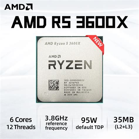 Novo Processador CPU AMD Ryzen 5 3600X R5 3600X 3 8 GHz Seis N Cleos