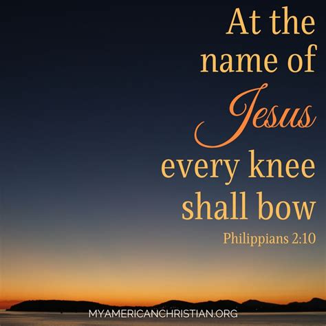 Every Knee Shall Bow Sunset View With Name Of Jesus