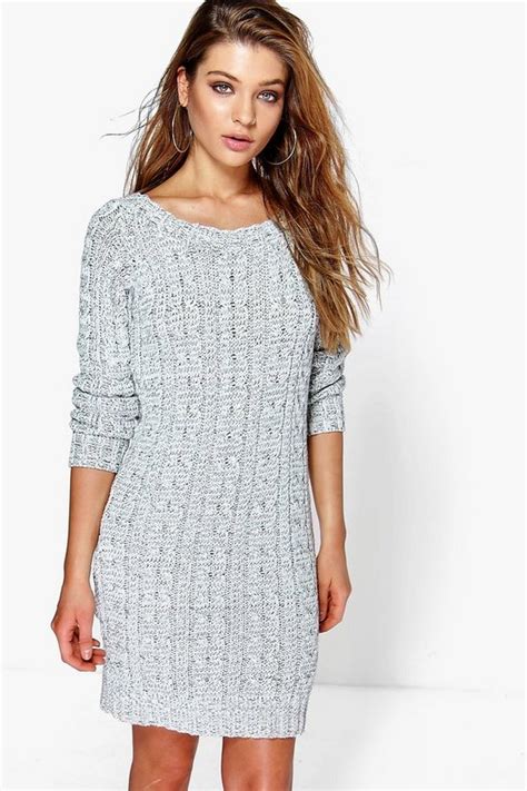 Cable Knit Mini Dress Boohoo