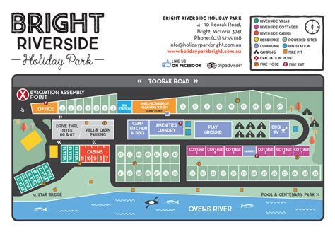 Bright Riverside Holiday Park Occupancy Map Large - Bright Riverside ...