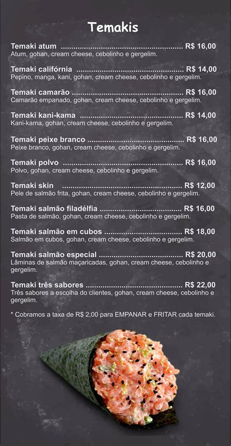 Menu at Ten Maki Culinária Japonesa restaurant Recife Rua da