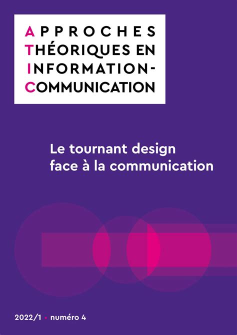 Revue Approches Th Oriques En Information Communication Atic