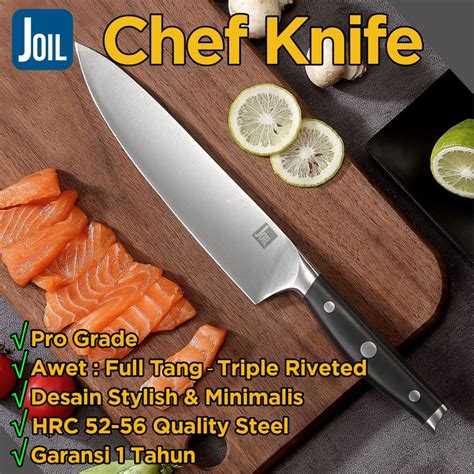 Pisau Dapur Baja Chef Knife Stainless Steel Tajam Joil NG1 Joil