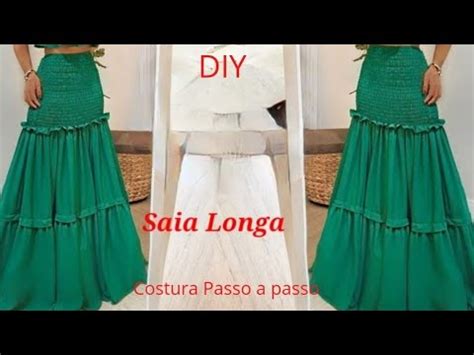 DIY Como Fazer Saia Longa Tutorial De Costura Passo A Passo Para