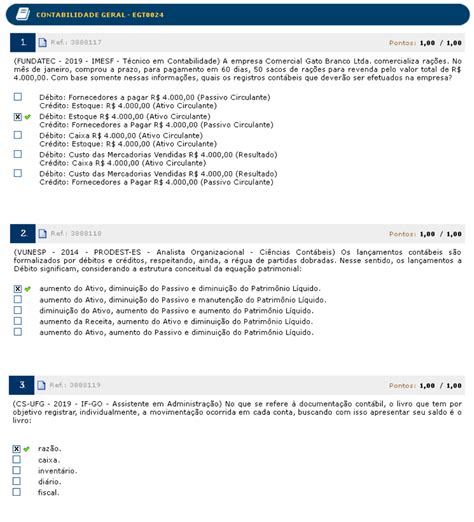 AV Contabilidade Geral Estácio 2020 Contabilidade Geral