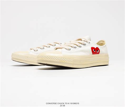 Giày Converse Cdg Heart Low White