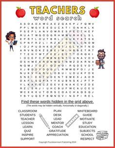 Teachers Word Search Puzzle Free Printable PDF Puzzletainment