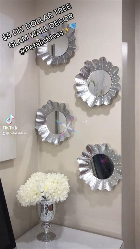 Dollar Tree Diy Easy Glam Bling Wall Mirror Glam Wall Decor Artofit