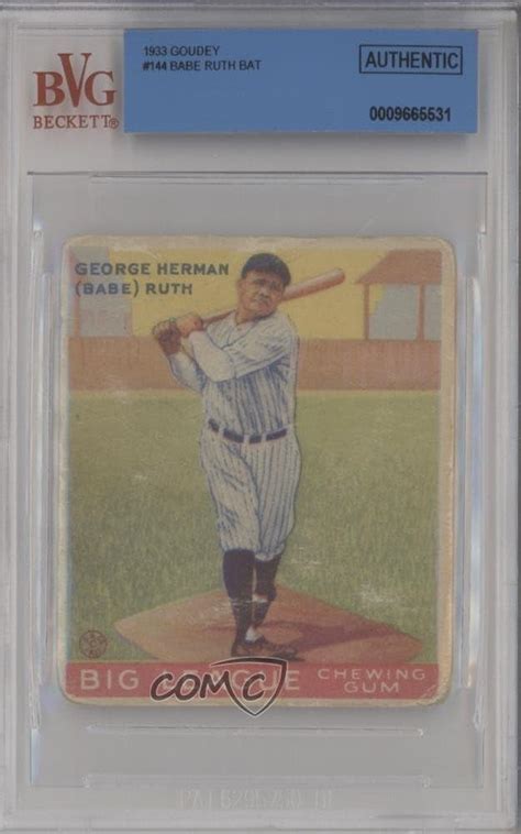 Amazon Babe Ruth Graded Bvg Authentic Baseball Card Goudey