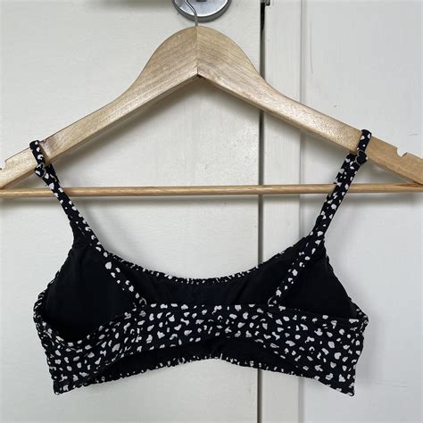 Glassons Black And White Speckled Bikini Top Only Depop