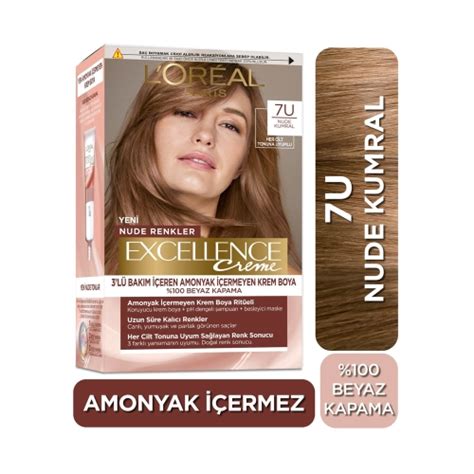 L Oréal Paris Excellence Creme Nude Renkler Saç Boyası 7U Nude Kumral