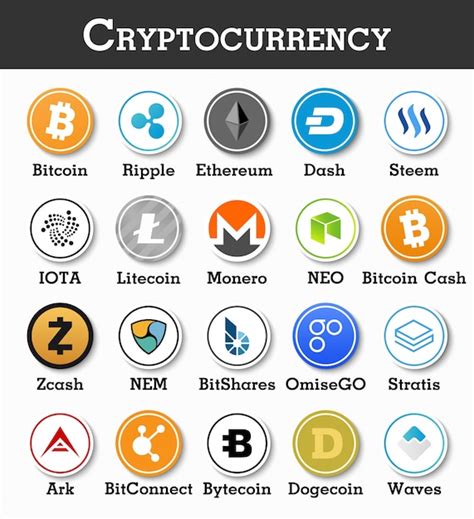 Premium Vector Set Of Cryptocurrency Icon