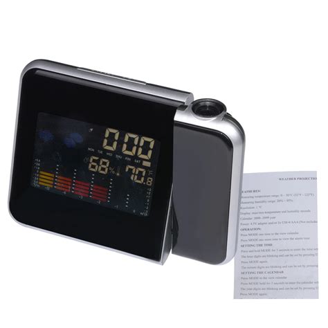 Digital Projection Alarm Clock Weather Station with Temperature ...