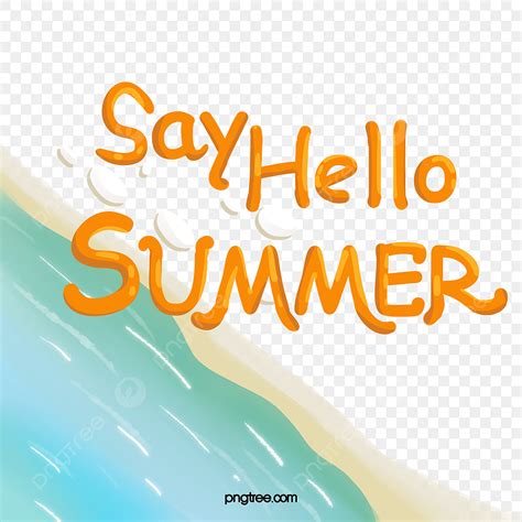 Summer Beach PNG Picture Summer Beach Hand Drawn Lettering Summertime