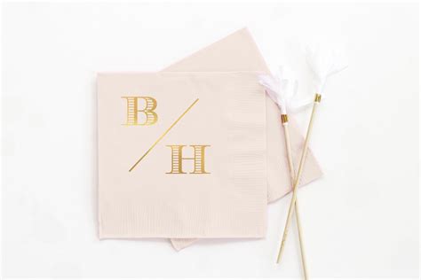 Personalized Wedding Napkins Engagement Party Monogram - Etsy