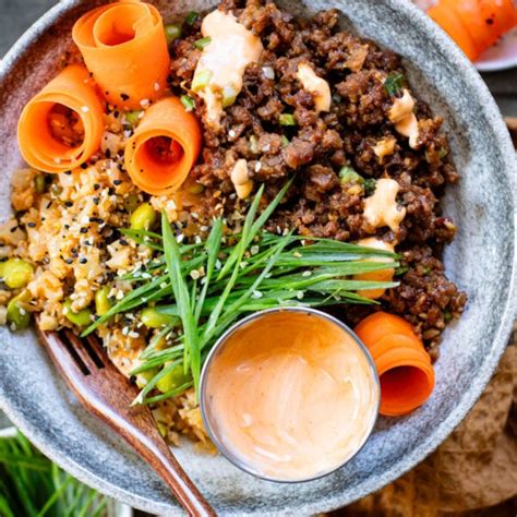 Ginger Garlic Vegan Beef Bowls This Savory Vegan