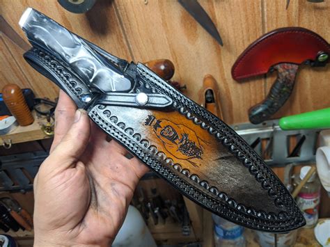 Knife Sheath Recently Completed For A Customer Rleathercraft