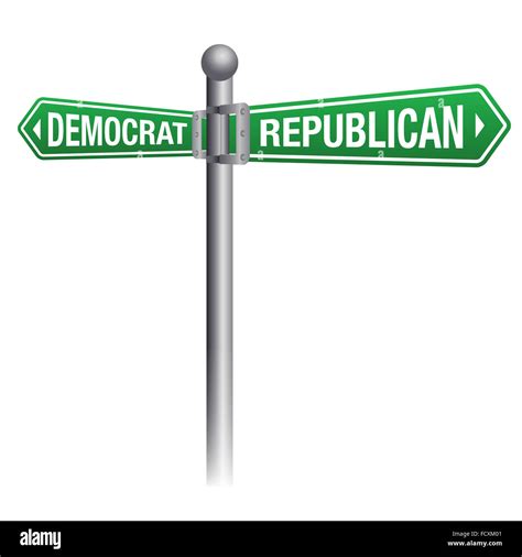 A street sign depicting republican versus democrat theme. Vector EPS 10 ...