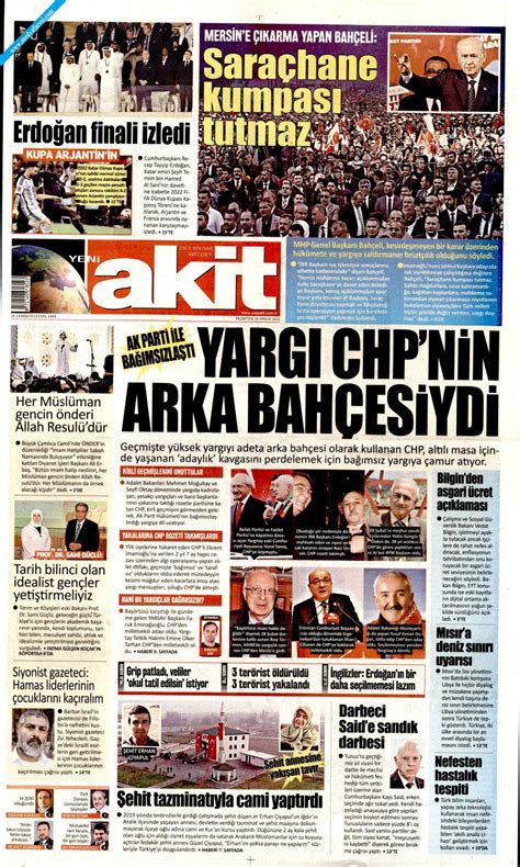 Yeni Akit Gazetesi 19 Aralık 2022 Pazartesi