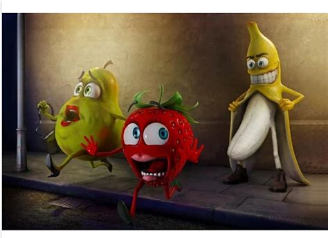 Strawberry Pear Banana Funny Cartoon 20x30 Inch Poster Printing For Home Decor Wall Posters