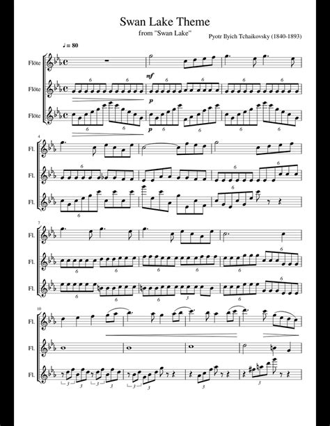 Swan Lake Theme Sheet Music For Flute Download Free In Pdf Or Midi