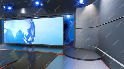 Premium Photo Studio Set Background 22673d Virtual Tv Studio News